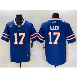 Nike Bills 17 Allen Blue Vapor Limited Men Jersey with C patch