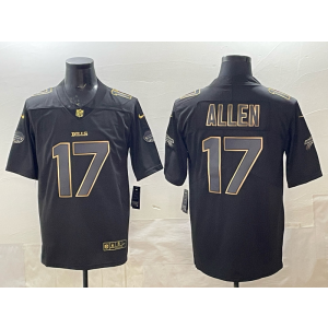 Nike Bills 17 Josh Allen Black Gold Vapor Limited Men Jersey