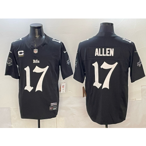 Nike Bills 17 Josh Allen Black Gothic Vapor Limited Men Jersey with C Patch