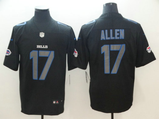 Nike Bills 17 Josh Allen Black Impact Rush Limited Jersey
