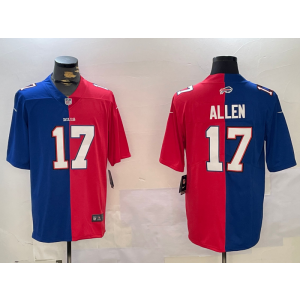 Nike Bills 17 Josh Allen Blue Red Split Vapor Limited Men Jersey