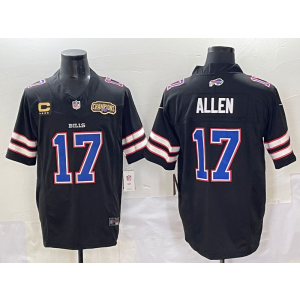 Nike Bills 17 Josh Allen Champion Black F.U.S.E. Vapor Limited Men Jersey with patch