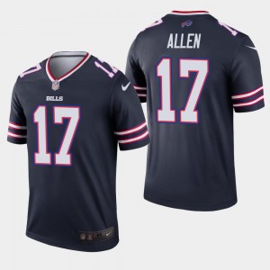 Nike Bills 17 Josh Allen Navy Inverted Legend Men Jersey