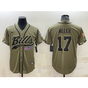 Nike Bills 17 Josh Allen Olive 2022 Salute To Service Baseball Limited Men Jersey