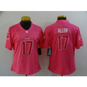 Nike Bills 17 Josh Allen Pink Vapor Limited Women Jersey