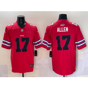 Nike Bills 17 Josh Allen Red Vapor Limited Men Jersey