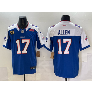 Nike Bills 17 Josh Allen Thanksgiving Day F.U.S.E. Vapor Limited Men Jersey with C Patch