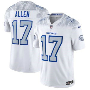 Nike Bills 17 Josh Allen White 2025 Rivalries F.U.S.E. Vapor Limited Men Jersey