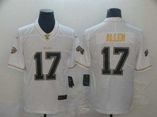Nike Bills 17 Josh Allen White Gold Vapor Untouchable Limited Jersey
