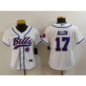 Nike Bills 17 Josh Allen White Vapor Baseball Limited Youth Jersey