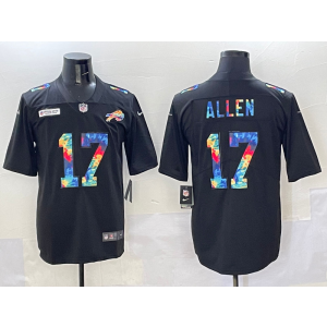 Nike Bills 17Josh Allen Black Rainbow Vapor Limited Men Jersey