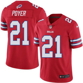 Nike Bills 21 Jordan Poyer Red Color Rush Limited Jersey