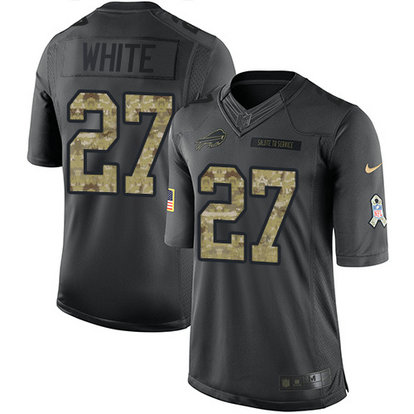 Nike Bills 27 Tre'Davious White Anthracite Salute To Service Limited Jersey