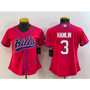 Nike Bills 3 Damar Hamlin Red Vapor Baseball Limited Women Jersey