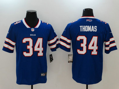 Nike Bills 34 Thurman Thomas Blue Vapor Untouchable Player Limited Jersey