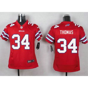 Nike Bills 34 Thurman Thomas Red Youth Stitched NFL Limited Color Rush Jersey