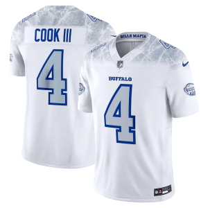 Nike Bills 4 James Cook III White 2025 Rivalries F.U.S.E. Vapor Limited Men Jersey
