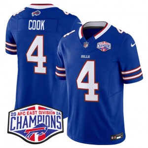 Nike Bills 4 James Cook Royal 2024 AFC East Division Champions F.U.S.E. Vapor Limited Men Jersey