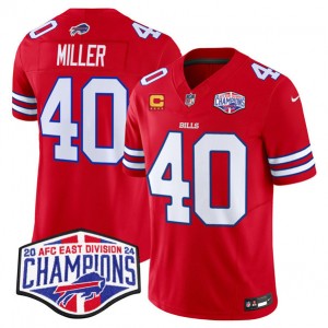 Nike Bills 40 Von Miller Red 2024 AFC East Division Champions F.U.S.E. Vapor Limited Men Jersey