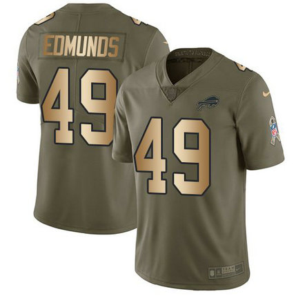 Nike Bills 49 Tremaine Edmunds Olive Gold Salute To Service Limited Jersey