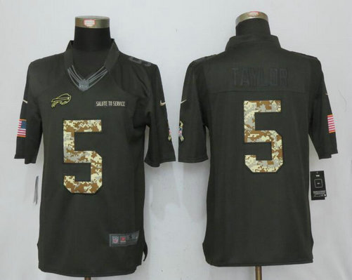 Nike Bills 5 Tyrod Taylor Anthracite Salute To Service Limited Jersey