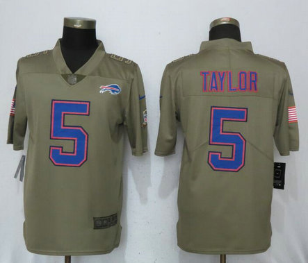 Nike Bills 5 Tyrod Taylor Olive Salute To Service Limited Jersey