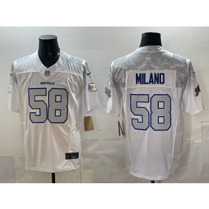 Nike Bills 58 Matt Milano White 2025 Rivalries F.U.S.E. Vapor Limited Men Jersey