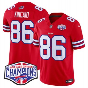 Nike Bills 86 Dalton Kincaid Red 2024 AFC East Division Champions F.U.S.E. Vapor Limited Men Jersey