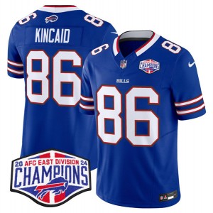 Nike Bills 86 Dalton Kincaid Royal 2024 AFC East Division Champions F.U.S.E. Vapor Limited Men Jersey