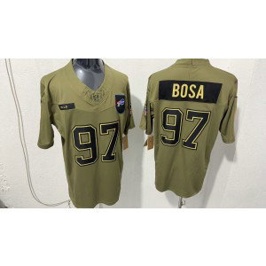 Nike Bills 97 Joey Bosa Olive 2025 Salute to Service F.U.S.E. Vapor Limited Men Jersey