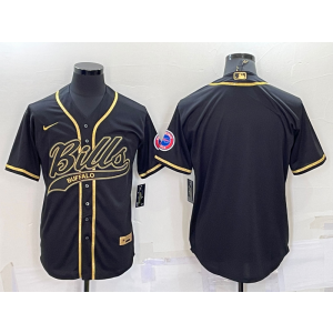 Nike Bills Blank Black Gold Vapor Baseball Limited Men Jersey