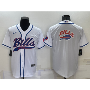 Nike Bills Blank White Vapor Baseball Logo Limited Men Jersey