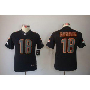 Nike Broncos #18 Peyton Manning Black Impact Youth Embroidered NFL Limited Jersey