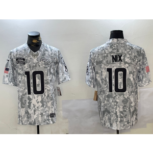 Nike Broncos 10 Bo Nix Arctic Camo 2024 F.U.S.E. Salute to Service Limited Men Jersey