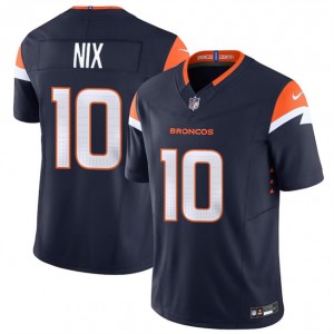 Nike Broncos 10 Bo Nix Navy 2024 F.U.S.E. Vapor Limited Men Jersey