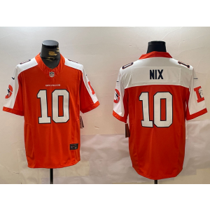 Nike Broncos 10 Bo Nix Orange Thanksgiving Day F.U.S.E. Vapor Limited Men Jersey
