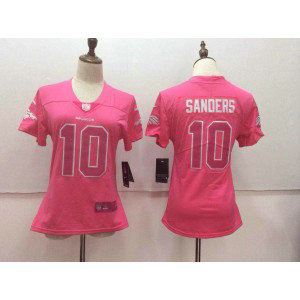 Nike Broncos 10 Emmanuel Sanders Pink Stitched NFL Limited Rush Fashion Women Jersey