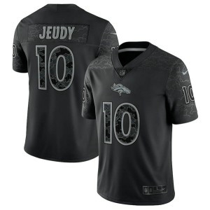 Nike Broncos 10 Jerry Jeudy Black Reflective Vapor Limited Men Jersey