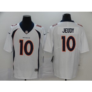 Nike Broncos 10 Jerry Jeudy White 2020 NFL Draft Vapor Limited Men Jersey