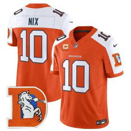 Nike Broncos 10 Nix Orange Thanksgiving Day F.U.S.E. Vapor Limited Men Jersey