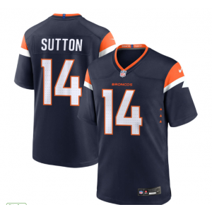 Nike Broncos 14 Courtland Sutton Blue Vapor Untouchable Limited Men Jersey