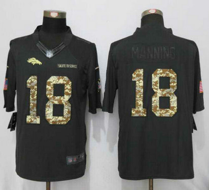Nike Broncos 18 Peyton Manning Anthracite Salute To Service Limited Jersey