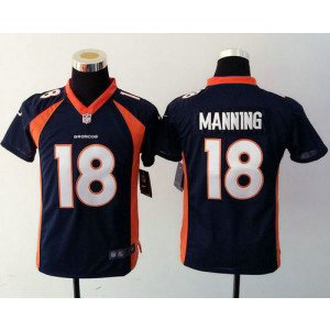 Nike Broncos 18 Peyton Manning Blue Alternate Youth Stitched NFL Jersey