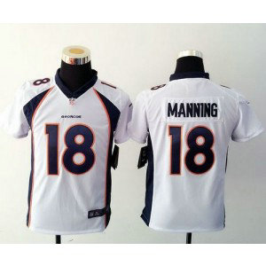 Nike Broncos 18 Peyton Manning White Youth Stitched NFL Jersey