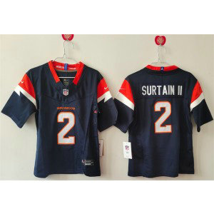 Nike Broncos 2 Pat Surtain II Navy F.U.S.E. Vapor Limited Women Jersey(Run Small)