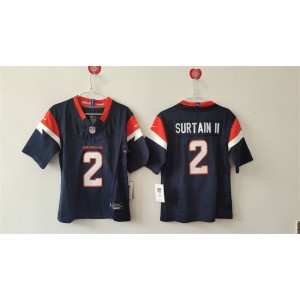 Nike Broncos 2 Pat Surtain II Navy F.U.S.E. Vapor Limited Youth Jersey