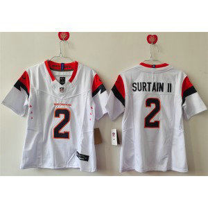 Nike Broncos 2 Pat Surtain II White F.U.S.E. Vapor Limited Women Jersey(Run Small)
