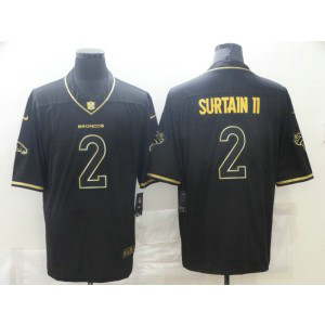 Nike Broncos 2 Patrick Surtain II Black Gold Vapor Limited Men Jersey
