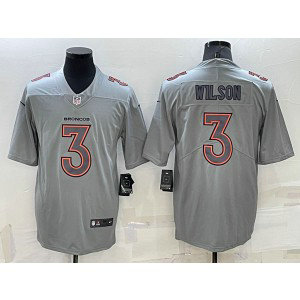 Nike Broncos 3 Russell Wilson Gray Atmosphere Fashion Vapor Limited Men Jersey