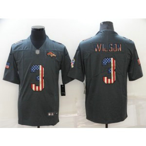 Nike Broncos 3 Russell Wilson Grey USA Flag Limited Men Jersey